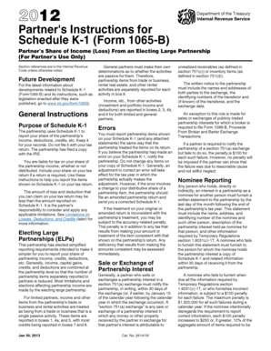 Partner's Instructions for Schedule K-1 (Form 1065-B)
