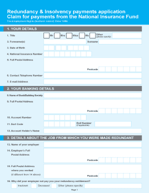 Redundancy & Insolvency Payments Application
