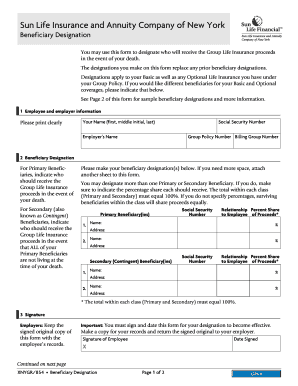 Sun Life Beneficiary Designation Form