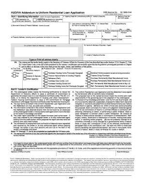 Ubaf form - HUD/VA Addendum to Uniform Residential Loan Application