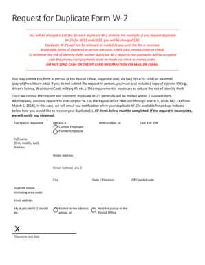 Request for Duplicate Form W-2