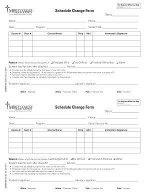 Schedule Change Form