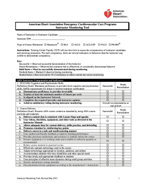 American Heart Association Instructor Monitoring Tool