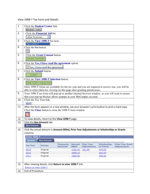 1098-T Tax Form Instructions