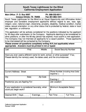 California Employment Application