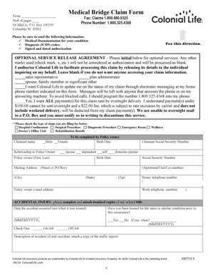 Medical Bridge Claim Form