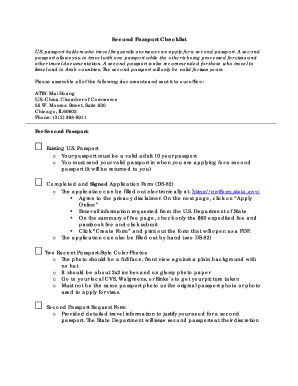 Second Passport Application Form