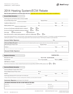 2014 Heating System Rebate Application