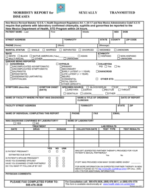 New Mexico Morbidity Report for Sexually Transmitted Diseases