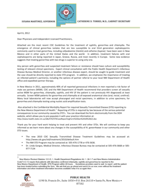 New Mexico STD Morbidity Report Form