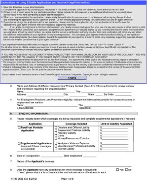Chubb ForeFront Portfolio New Business Application