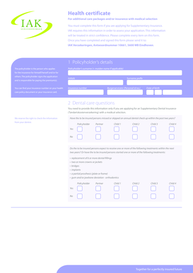 Health Certificate for Supplementary Insurance