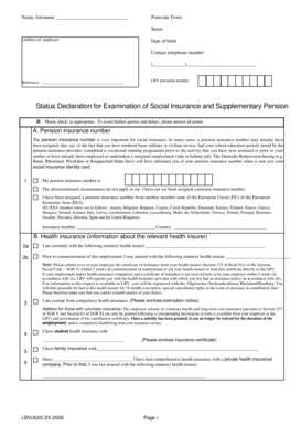 German Social Insurance Status Declaration Form