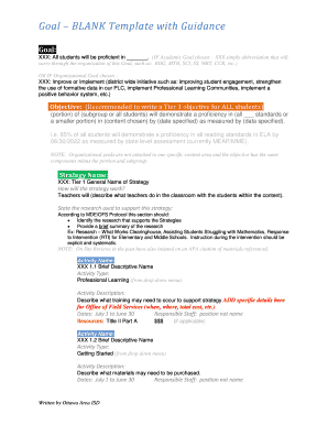 Education Goal Setting Template