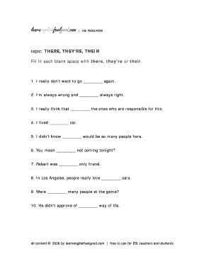 ESL Grammar Exercise