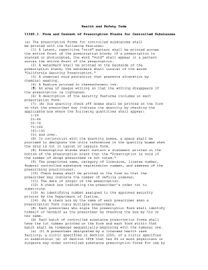 California Controlled Substance Prescription Form