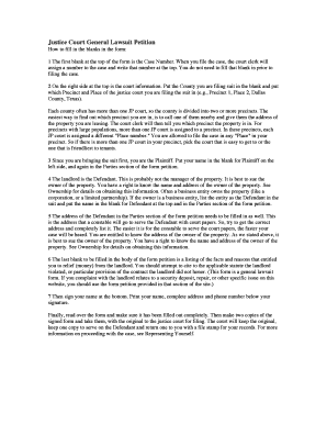 Justice Court General Lawsuit Petition