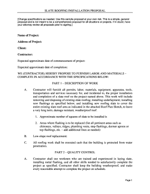 Slate Roofing Installation Proposal