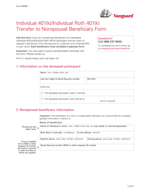 Individual 401(k) Nonspousal Beneficiary Transfer Form