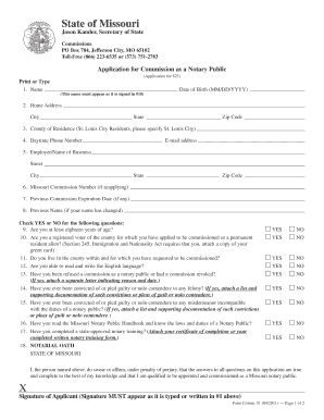 Missouri Notary Public Application