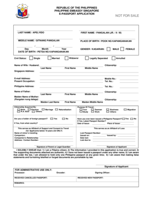 Philippine Embassy Singapore E-Passport Application