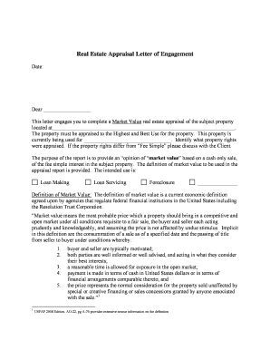 Real Estate Appraisal Letter of Engagement