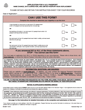 Formulario ds 5504 - DS-5504 Final Draft C Vers. (11 - Passport Offices