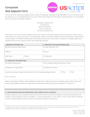 QUAL 08 Comp.Appeal 3 Complaint And Appeals Form