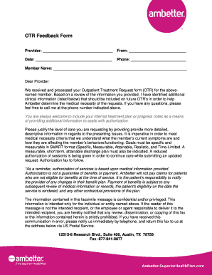 OTR Feedback Form