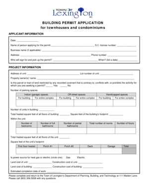 Building Permit Application for Townhouses and Condominiums