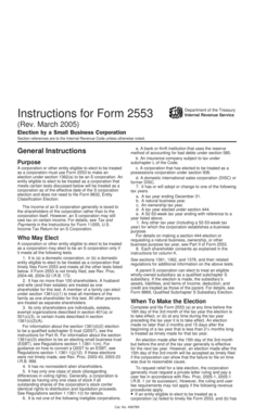 IRS Form 2553 Instructions