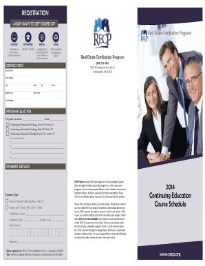 RECP Real Estate Continuing Education Registration Form