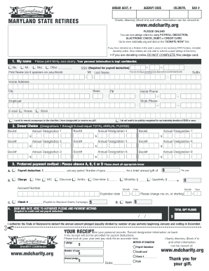 Maryland Charity Campaign Pledge Form