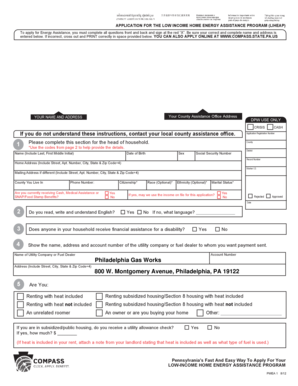 Pennsylvania Low Income Home Energy Assistance Program Application