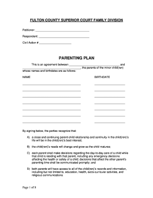 Fulton County Parenting Plan