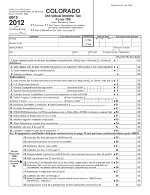Colorado Individual Income Tax Form 104