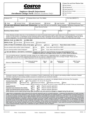 Costco Employee Benefit Enrollment Form