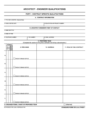 Architect-Engineer Qualifications Form