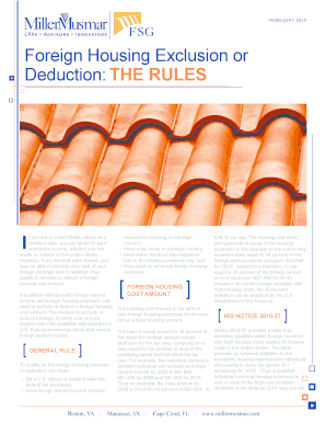 IRS Foreign Housing Exclusion or Deduction Rules