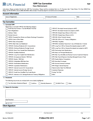 1099 Tax Correction Form