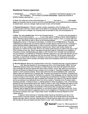 Residential Tenancy Agreement