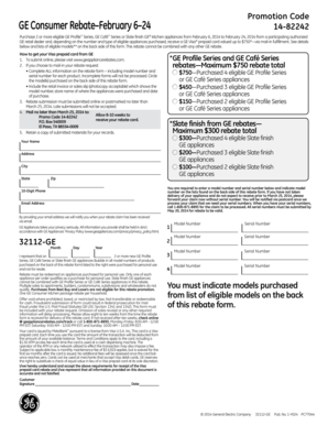 GE Consumer Rebate Form