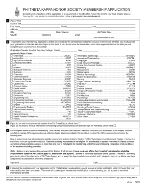 Phi Theta Kappa Membership Application