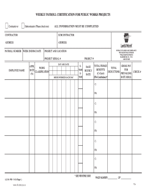 Weekly Payroll Certification for Public Works Projects