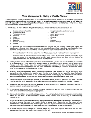 Weekly Planner for Time Management