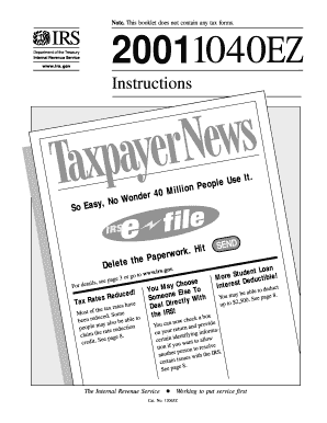 IRS Form 1040EZ Instructions