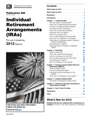 IRS Publication 590 Individual Retirement Arrangements