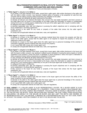 Real Estate Agency Disclosure and Consent Form