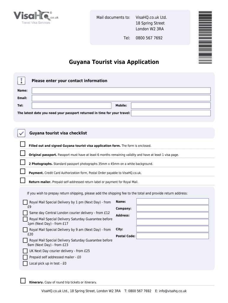 Fillable Online Guyana Visahq Co Guyana Visa Application For Citizens Of Uganda Guyana Visa