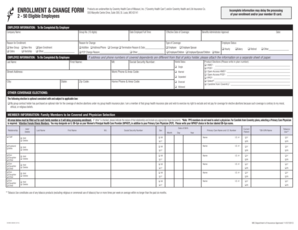Coventry Health Care Enrollment and Change Form